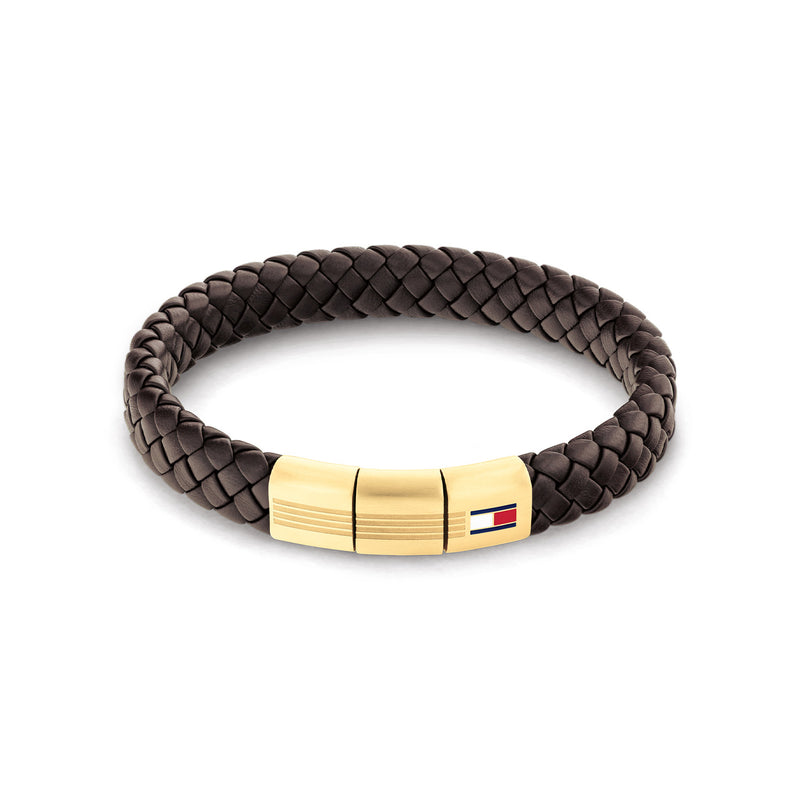 Tommy Hilfiger Cuir Brun Homme Bracelet Tressé TJ2790671-zoom-