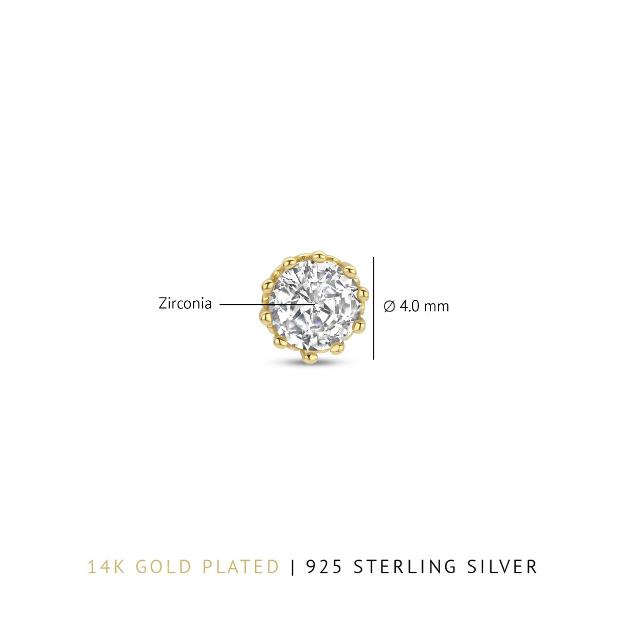 Parte Di Me Cento Luci Mila 925 sterling silver gold-plated Ear Studs PDM36098