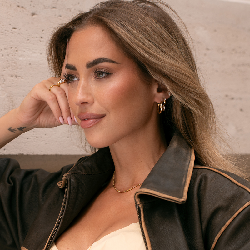 Mockberg Kenza Raya Gold Plated Hoops MB1759-zoom-