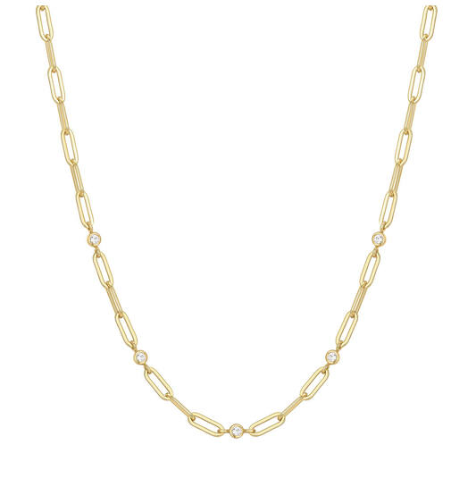 Ania Haie Reimaginer Gold Coloured Paper Clip Chain Necklace AH-N069-07G