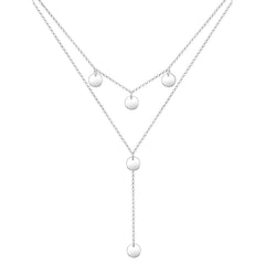 Elli 925 Sterling Silver Layered Y Chain Necklace 2004-BF-0007677-001