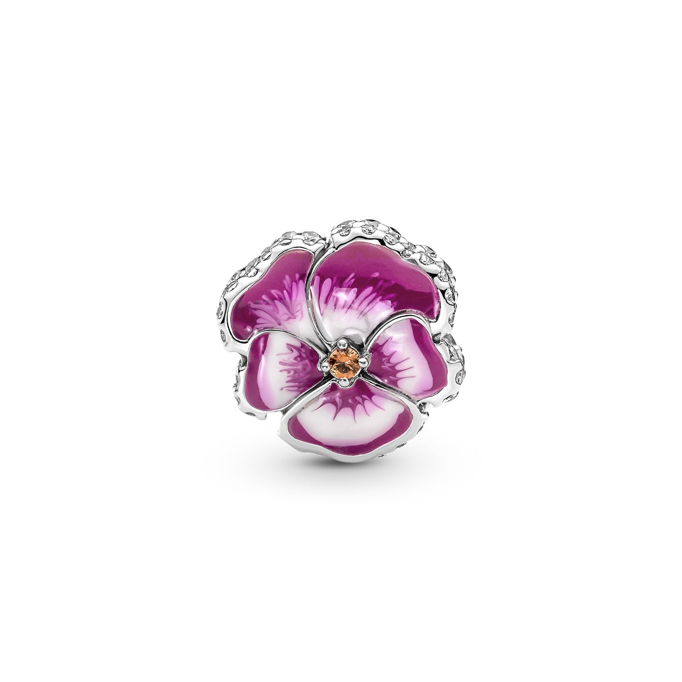 Pandora Moments 925 Sterling Silver Pansy Flower Charm 790777C01