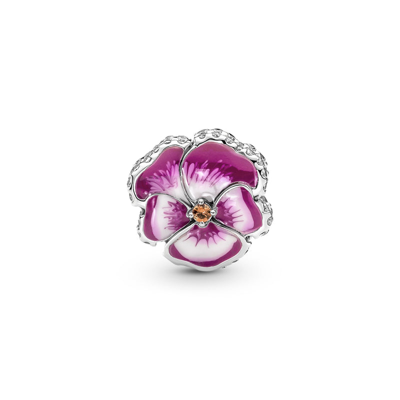 Pandora Moments 925 Sterling Silver Pansy Flower Charm 790777C01-zoom-