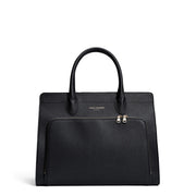 Isabel Bernard Honoré Nadine noir sac à main en cuir de veau avec compartiment pour ordinateur portable 13 pouces IB25110-001-13