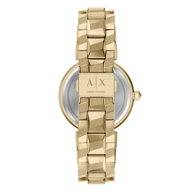 Armani Exchange Audora Round Gold Dial Watch AX4407-zoom-