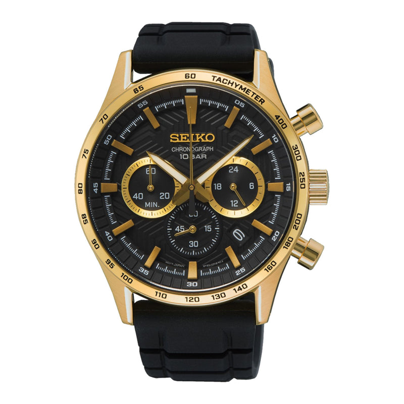 Seiko Chronograph Hommes Montre Or SSB446P1-zoom-