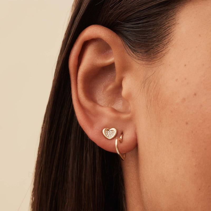 Beloro Jewels Regalo d'Amore ensemble cadeau boucles d'oreilles en or 9 carats avec cœur BO90051-zoom-