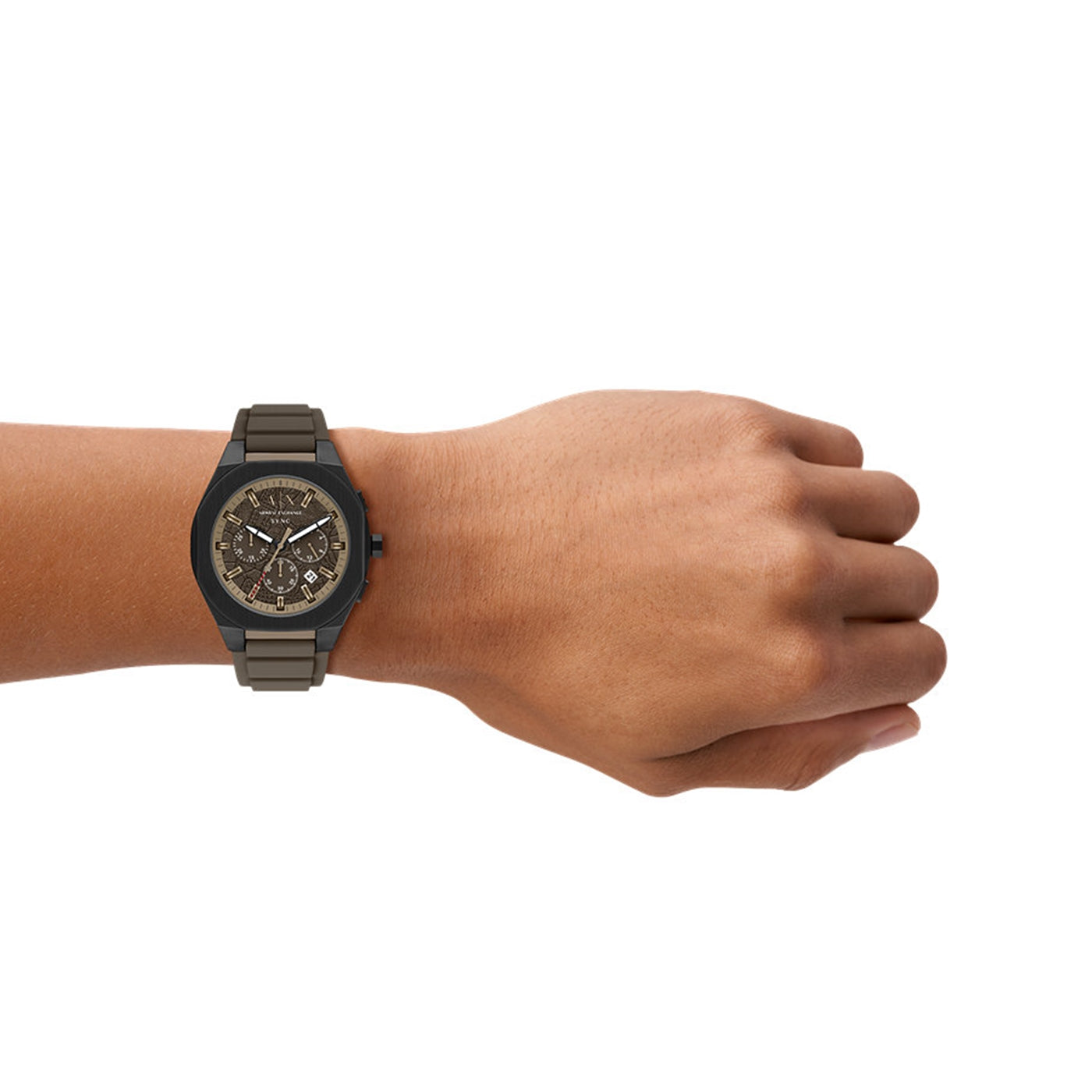 Armani Exchange Sync Round Brown Dial Watch AX4293