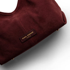 Isabel Bernard Honoré Grace mini dark bordeaux suede handbag IB21132-152