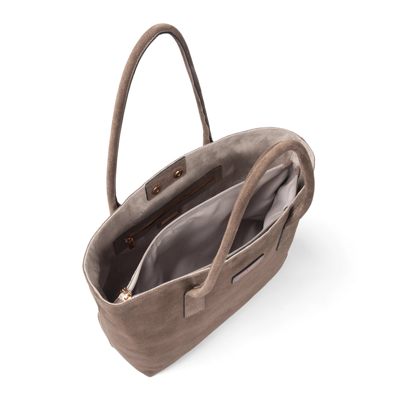 Isabel Bernard Honoré Elin Taupe Sac À Épaule En Daim IB25111-178-zoom-