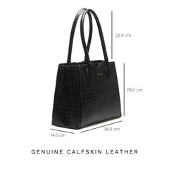 Isabel Bernard Honoré Cloè Black Croco Handbag IB25007