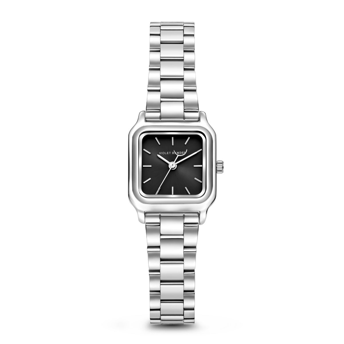Violet Hamden Dawn Base Square Women's Watch Silver Coloured and Black VH09042