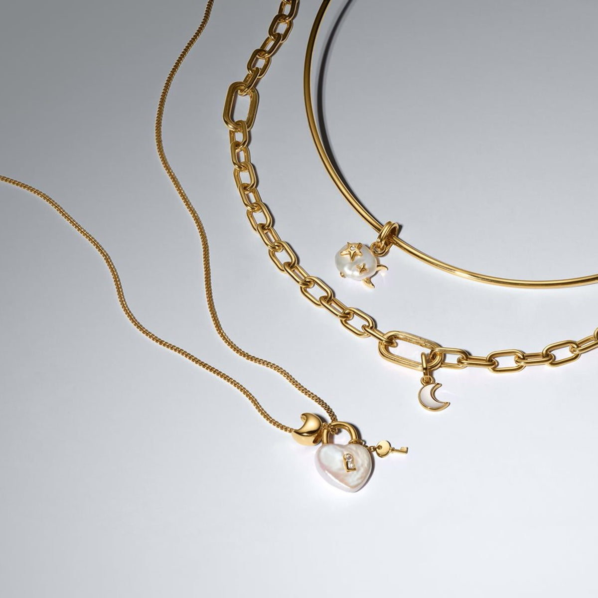 Pandora Moments Gold Plated Tubular Choker Necklace 364705C00-M
