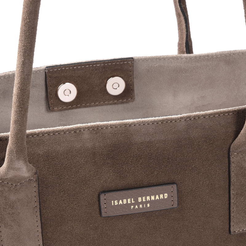 Isabel Bernard Honoré Elin Taupe Sac À Épaule En Daim IB25111-178-zoom-