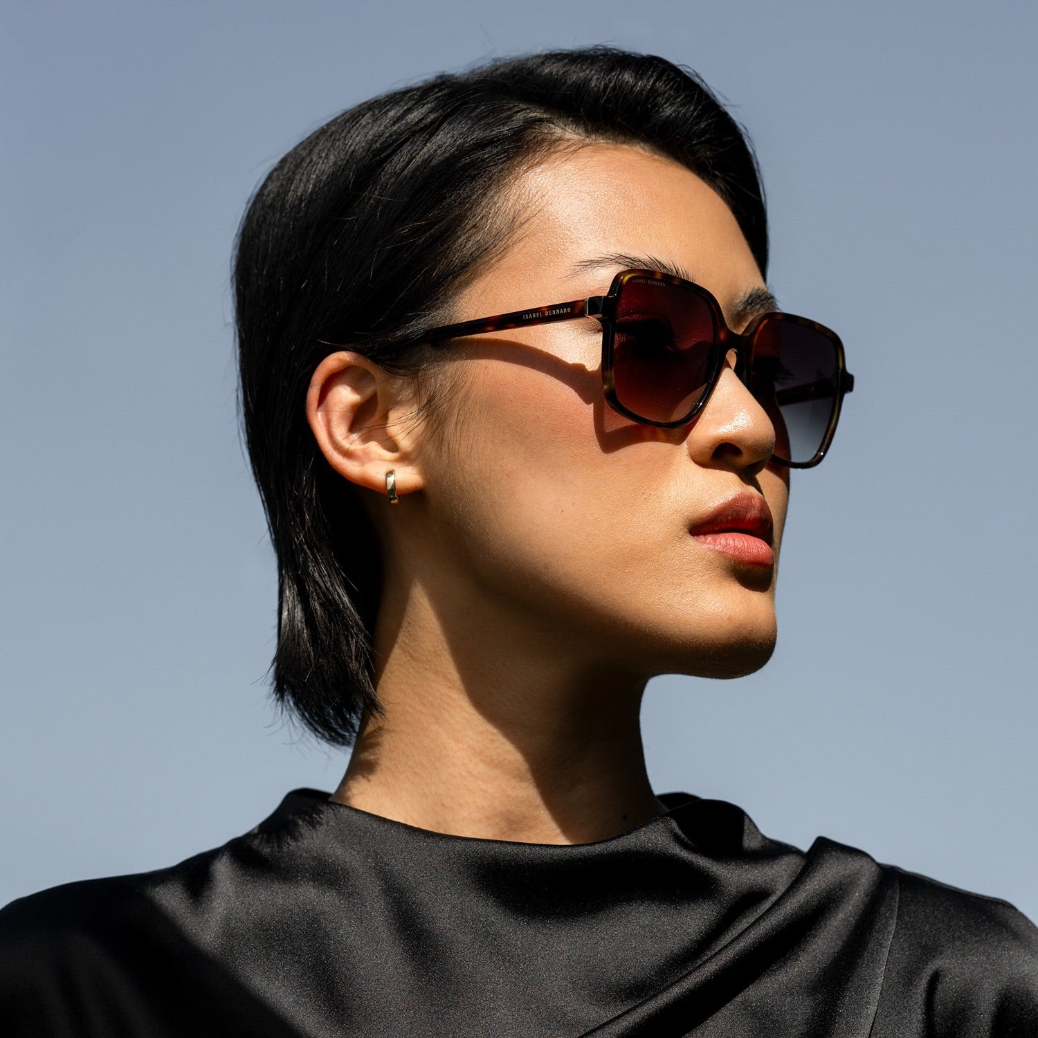 Isabel Bernard La Villette Rene Brown Tortoise Vierkante Sunglasses IB400000-14-14