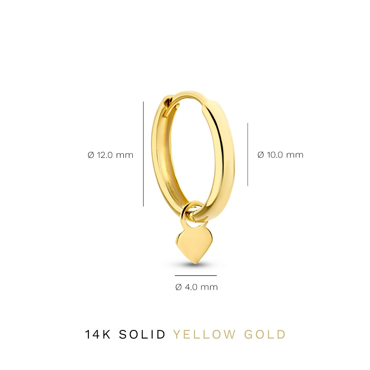 Isabel Bernard Belleville Amore 14 Carat Golden Hoop Earrings IB360155