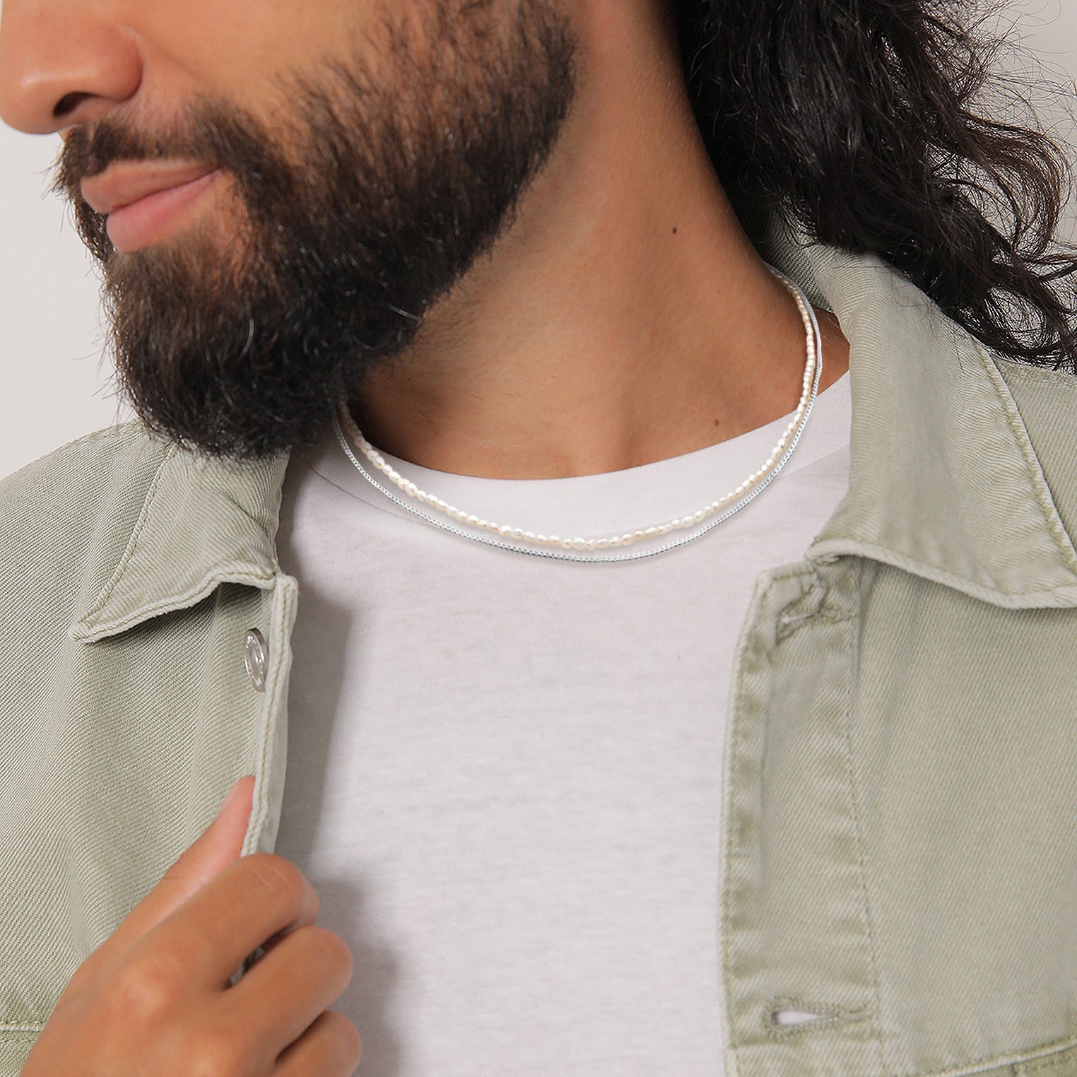 Kuzzoí 925 Sterling Silver Pearl Necklace 2004-BF-0007538-001