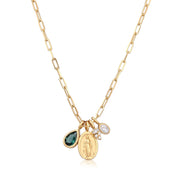 Elli 925 Sterling Silver Necklace Gold plated with Quartz 2004-BF-0008133-001