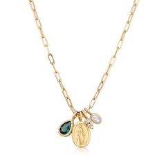 Elli 925 Sterling Silver Necklace Gold plated with Quartz 2004-BF-0008133-001
