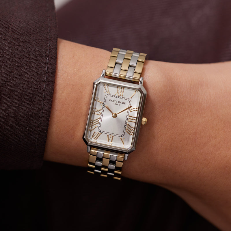 Parte di Me Orologio rectangular ladies watch gold coloured and silver PDM09026-zoom-