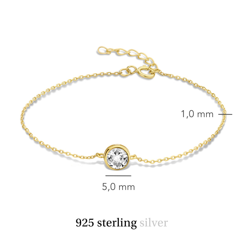 Violet Hamden Venus Bracelet en Argent 925 Sterling Plaqué Or avec Pierre de Naissance VH320010-FEB-zoom-