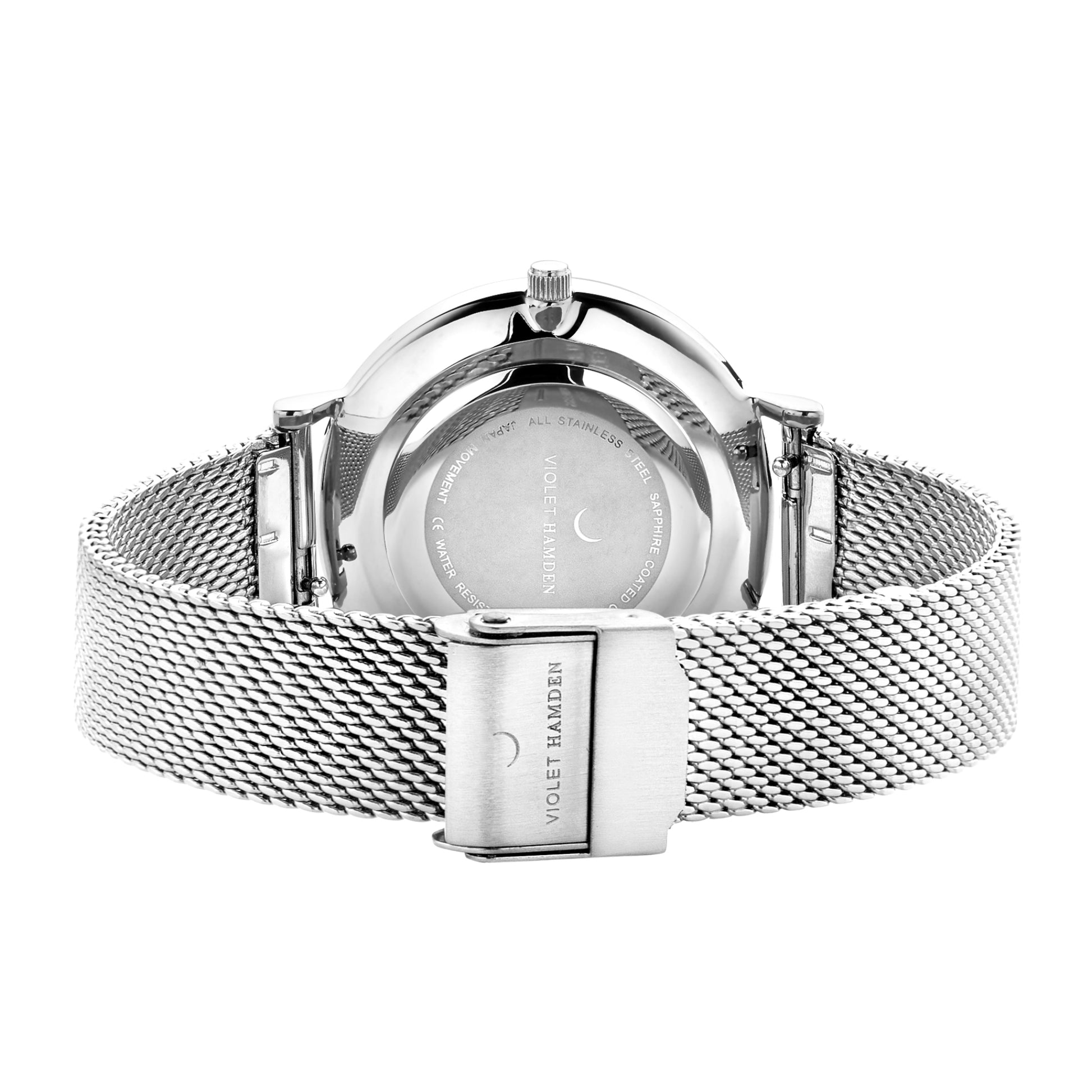 Violet Hamden Day & Night Rond Women'sWatch Silver-coloured and White VH08001