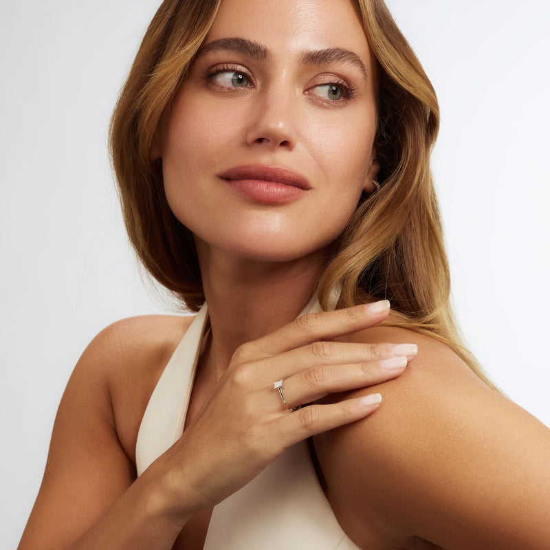 Isabel Bernard De la Paix Maxime bague en or blanc 14 carats avec diamant 0.13 ct IBD330042-54-zoom-