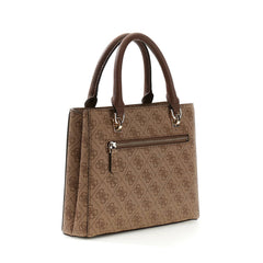 Guess Noelle Latte Logo Brown Sml Multi Comp Handbag HWBG96-72050-LGW