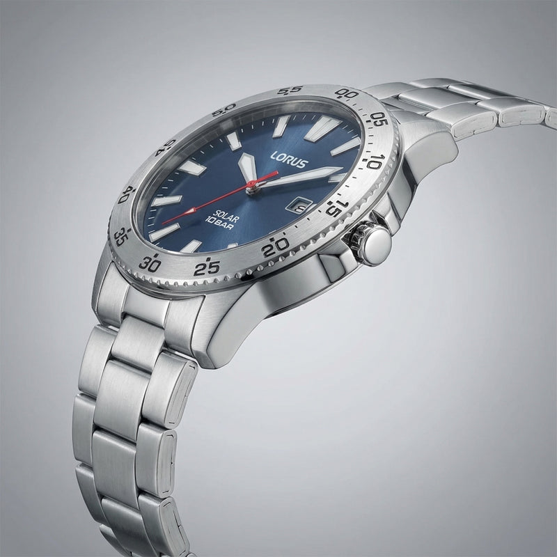 Lorus Solar Montre Homme À Cadran Bleu RX341AX9-zoom-