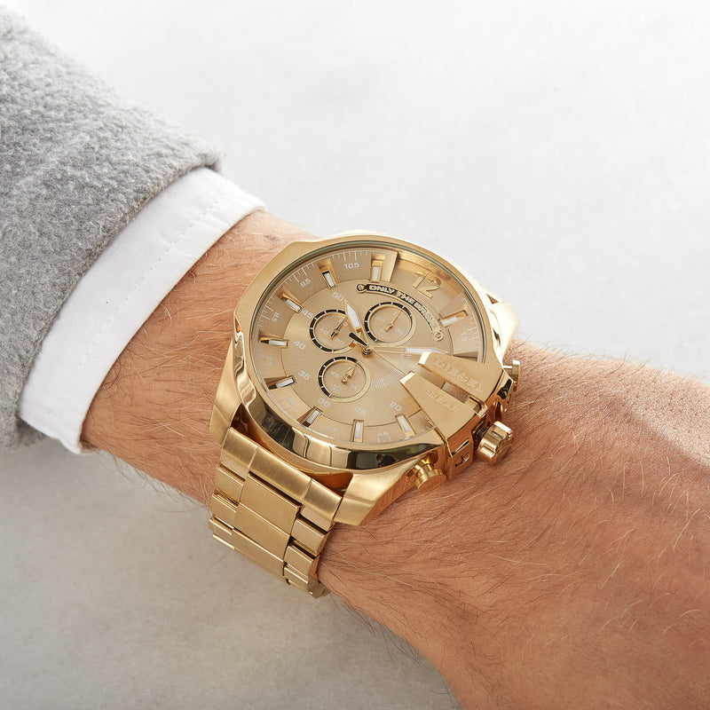 Diesel Mega Chief Hommes Montre Or DZ4360-zoom-