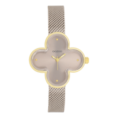 OOZOO Timepieces Gold and Taupe Clover Women's Watch C11528