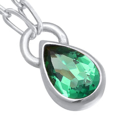 Elli 925 Sterling Silver Link Chain Necklace with Quartz 2004-BF-0007920-001