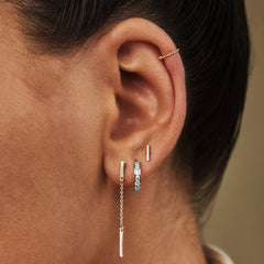 Isabel Bernard Saint Germain Tiphaine 14 Carat Whitegold Hoop EarringswithZirconia IB360094