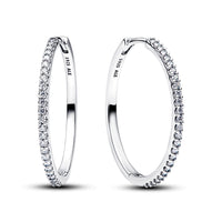 Pandora Timeless 925 Sterling Silver Sparkling Hoop Earrings 294650C01