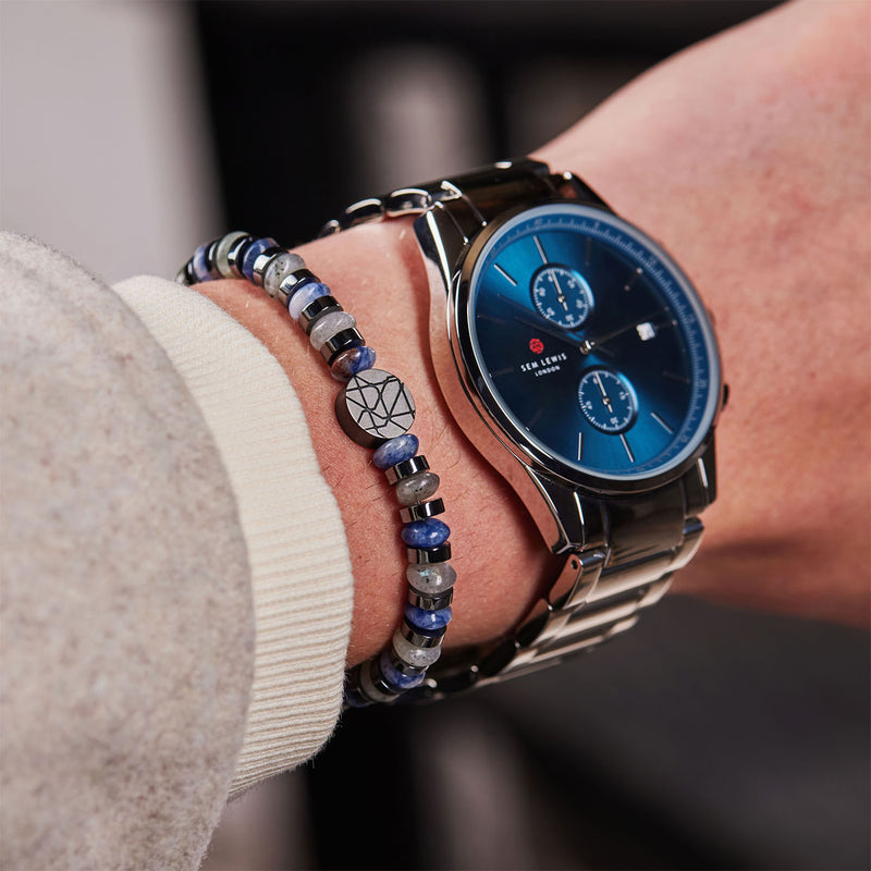 Sem Lewis Piccadilly Hommes Bracelet Bleu SL320021-zoom-