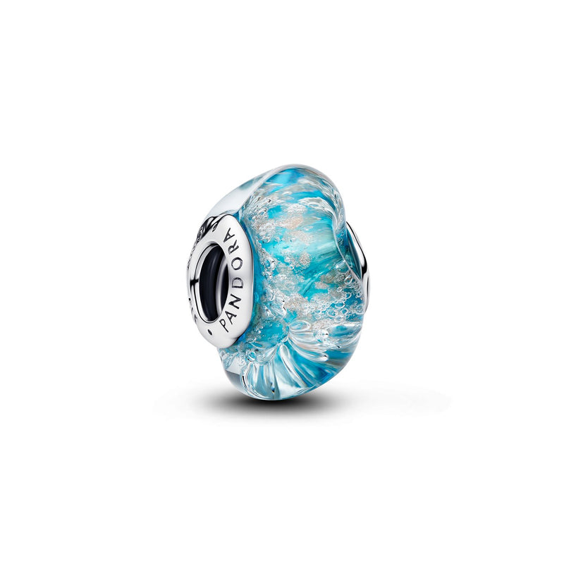 Pandora Moments Charm Murano Glas & Glitter Turquoise Murano Glass 794701C01-zoom-