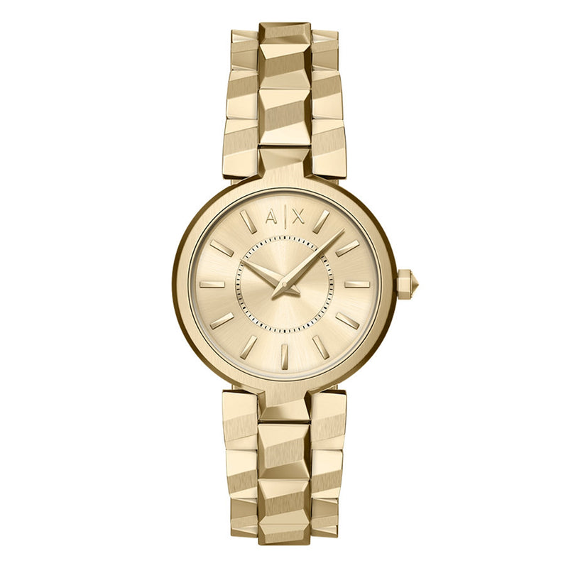 Armani Exchange Audora Round Gold Dial Watch AX4407-zoom-