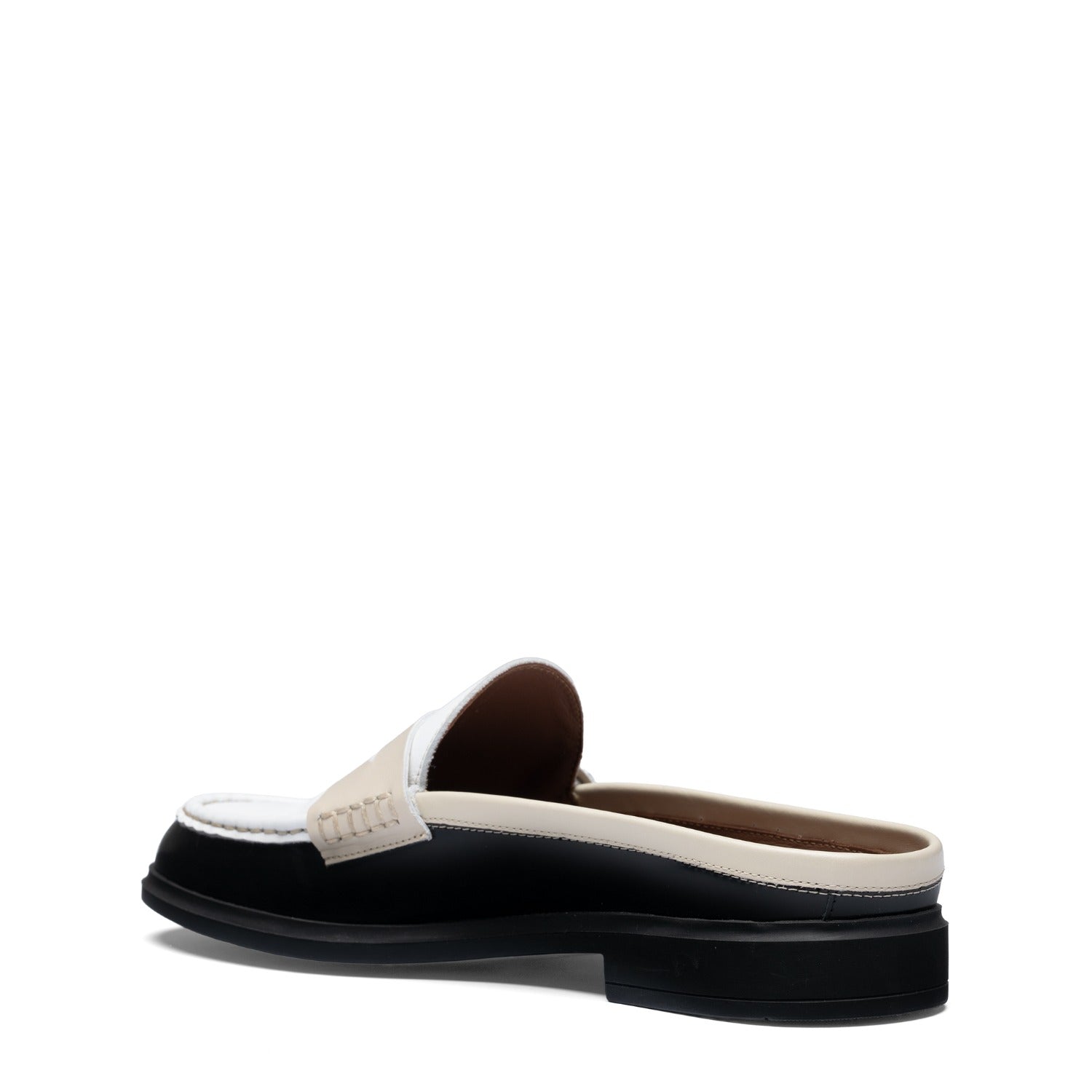 Vendôme Blandine Black And White Calfskin Leather Mules With White Details IB51016-10170-35