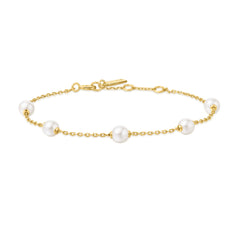 Ania Haie Miss Dainty Gold Coloured Pearl Bracelet AH-B065-01G