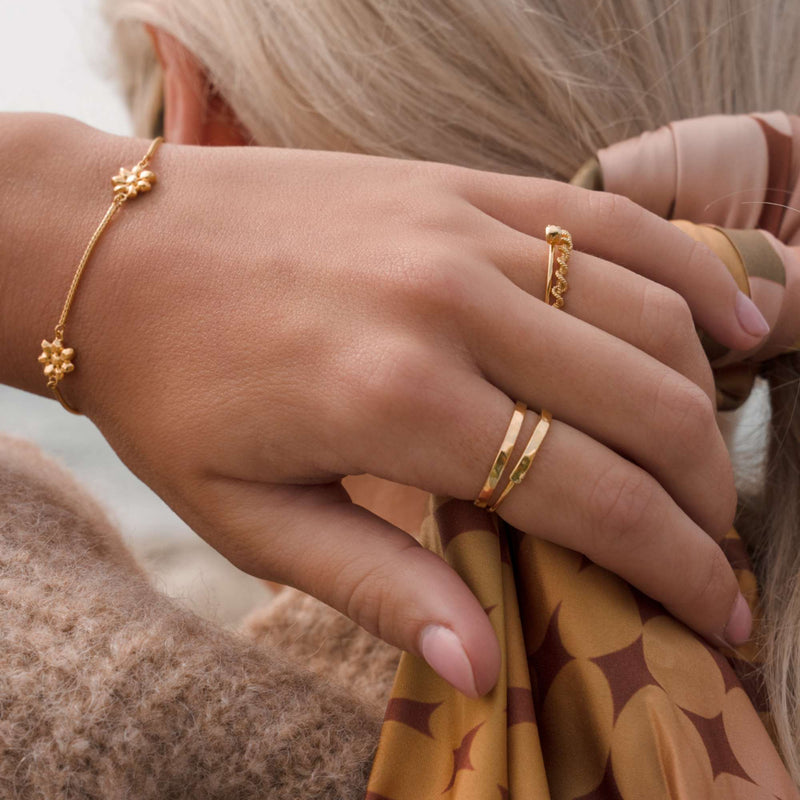 Violet Hamden Sisterhood Moonscape 925 Sterling Zilveren Goudkleurige Ring VH13029G-50 (Maat: 50)-zoom-