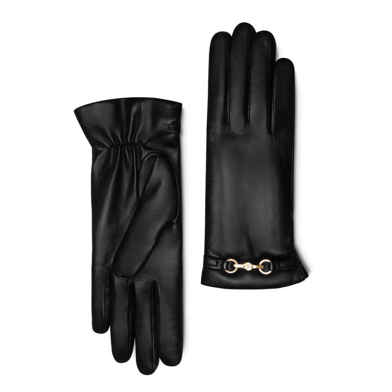 Isabel Bernard Honoré Gants en cuir de chèvre noir Marcelia IB67001-301-6.5-zoom-