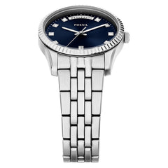 Fossil Scarlette Round Blue Dial Watch ES5457