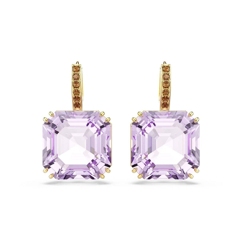 Swarovski Boucles d'oreilles Millenia couleur or avec cristal violet 5759990-zoom-