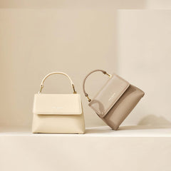 Isabel Bernard Femme Forte Heline Taupe Leather Handbag made of Calfskin IB21039