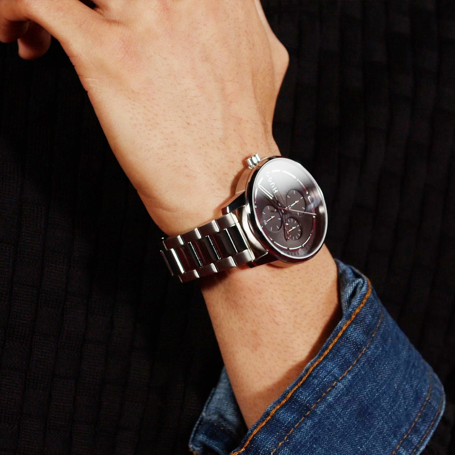 Hugo Boss HUGO #STAMP MULTI Zwart Heren Horloge 2002-HU1530368