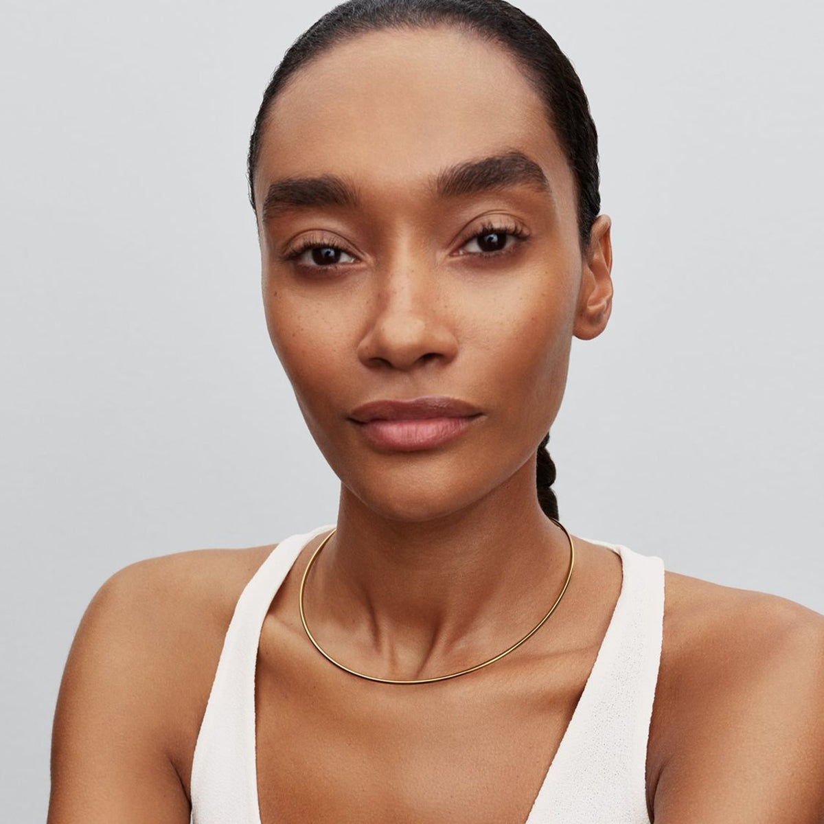 Pandora Moments Gold Plated Tubular Choker Necklace 364705C00-M