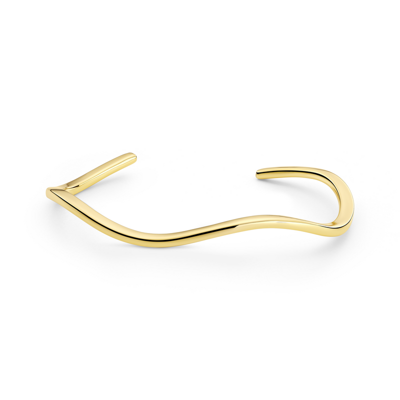 Sif Jakobs Ellera Waves Pianura Bangle Bracelet Plaqué Or SJ-BG3879-YG-zoom-