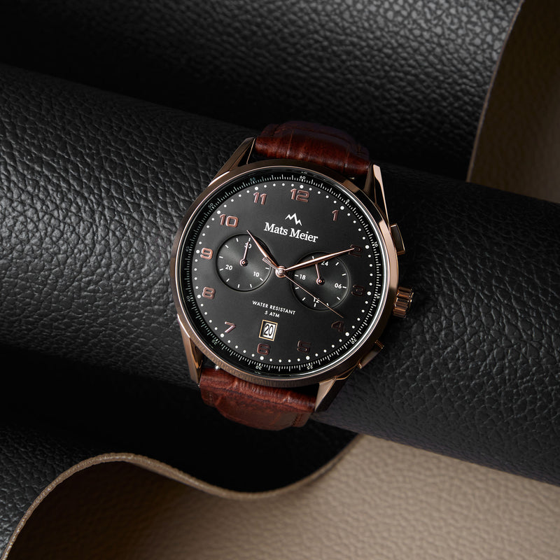 Mats Meier Mont Vélan Hommes Montre Marron MM10001-zoom-