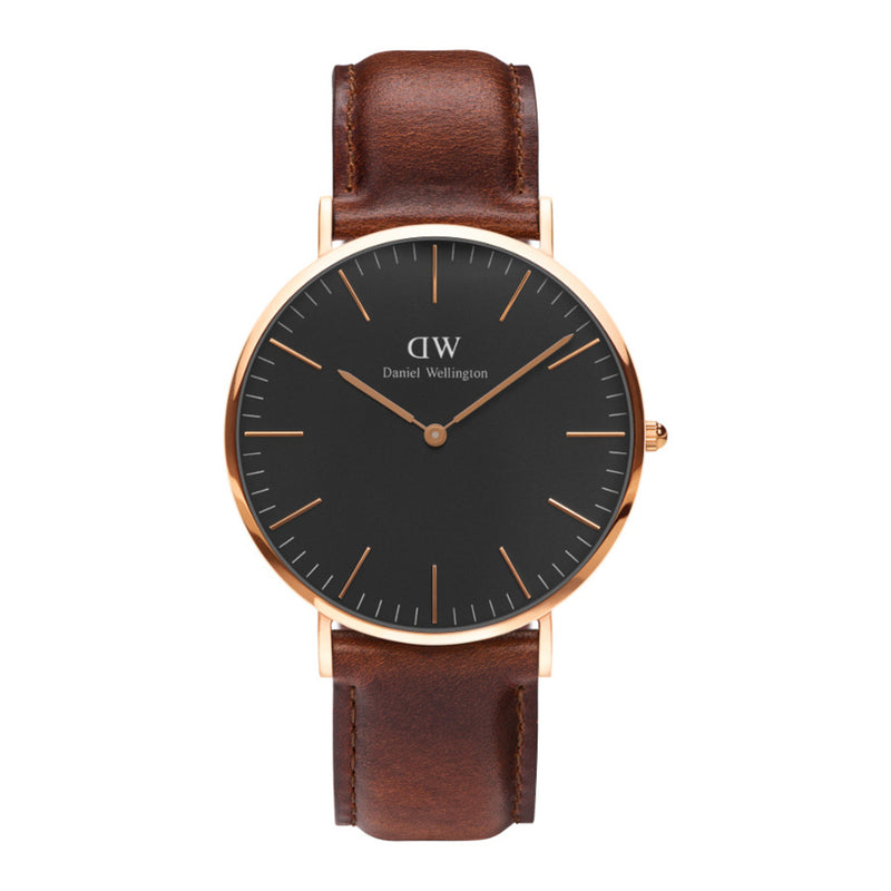 Daniel Wellington Classic Black St. Mawes Femmes/Hommes/Unisexe Montre Marron DW00100124-zoom-