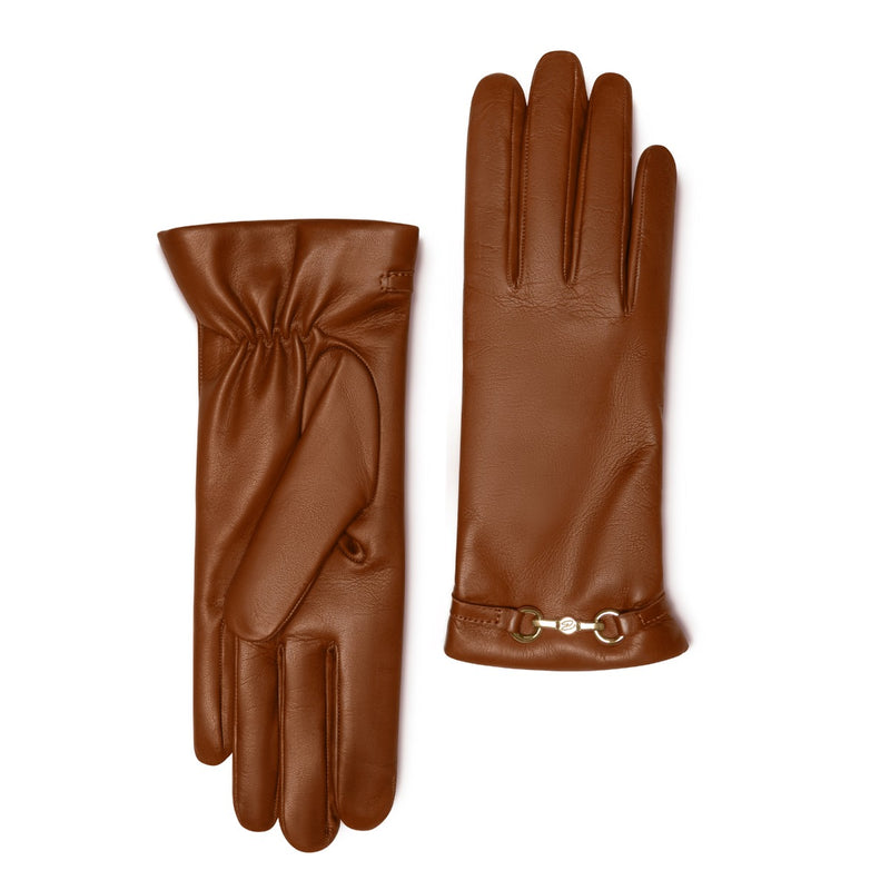 Isabel Bernard Honoré Gants Marcelia en cuir de chèvre cognac IB67001-336-7-zoom-